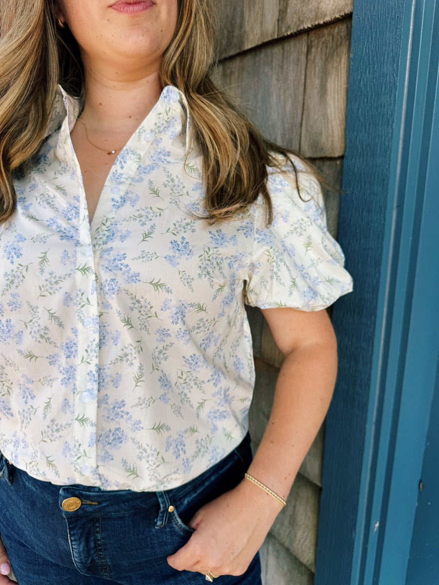 Floral Puff Top