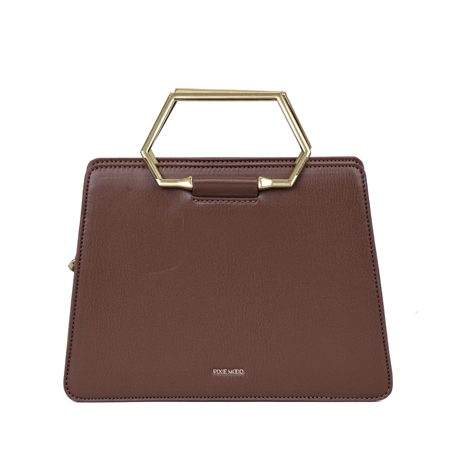 Geo Recycled Vegan Mini Tote: Espresso