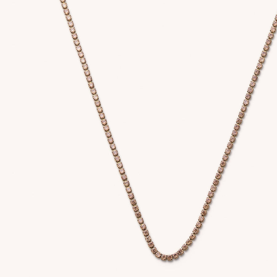 Mocha Micro Tennis Necklace
