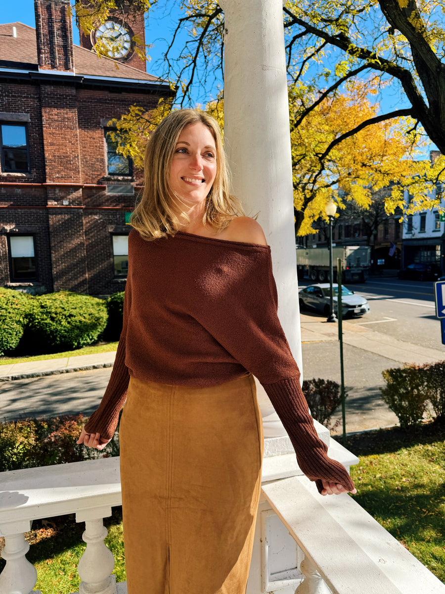 Blake Suede Midi Skirt