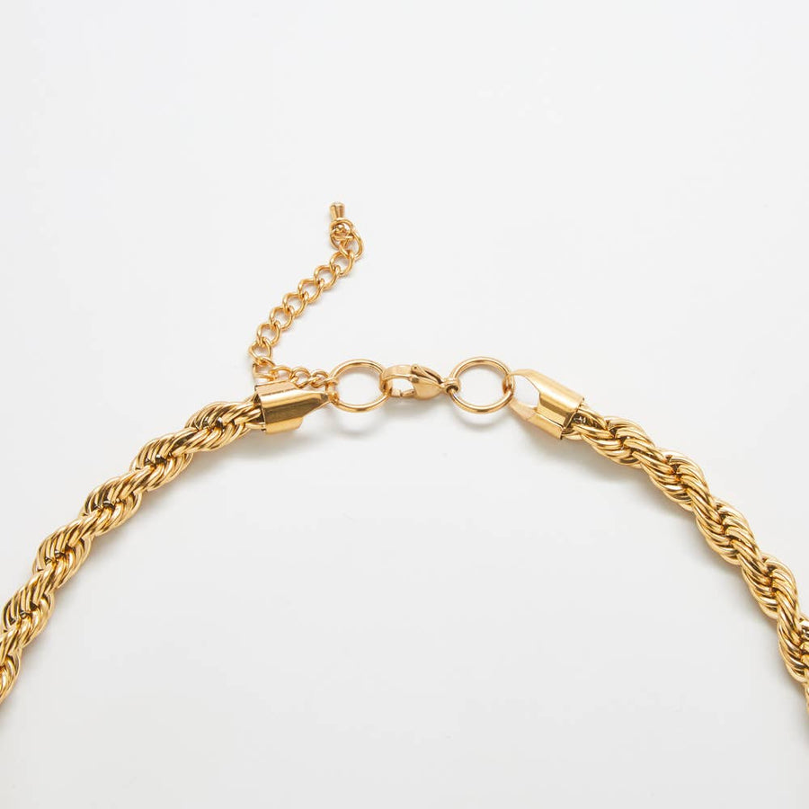 Gold Chunky Rope Chain Necklace