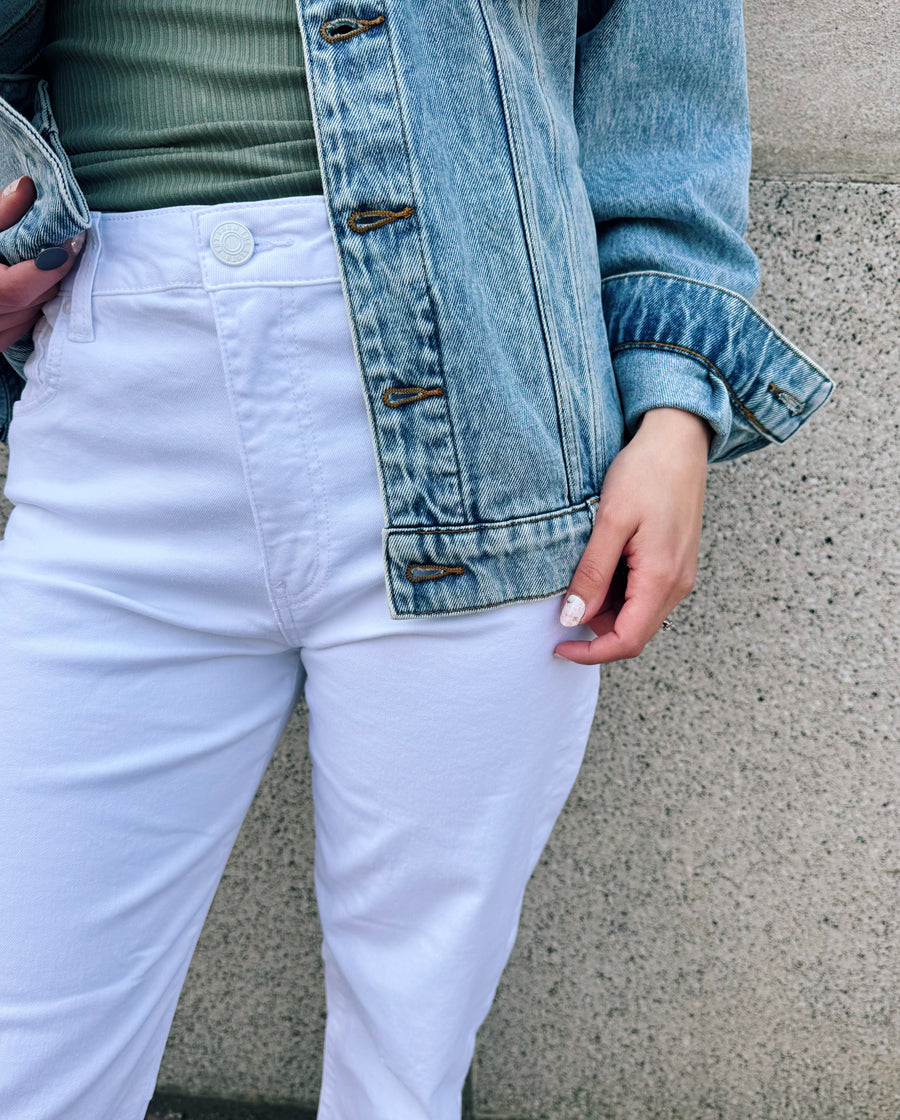 Ashley High Rise Slouchy Barrel: Optic White