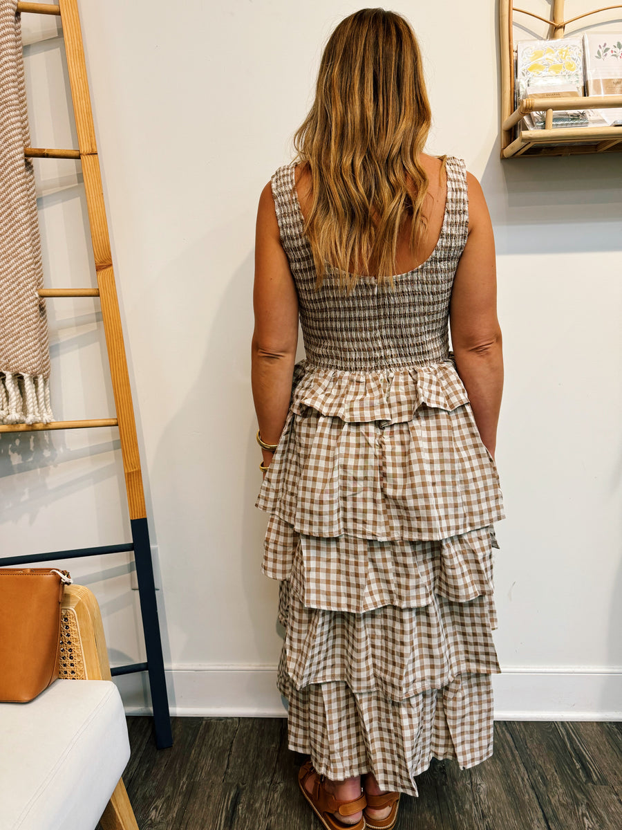 Emma Checkered Smock Dress