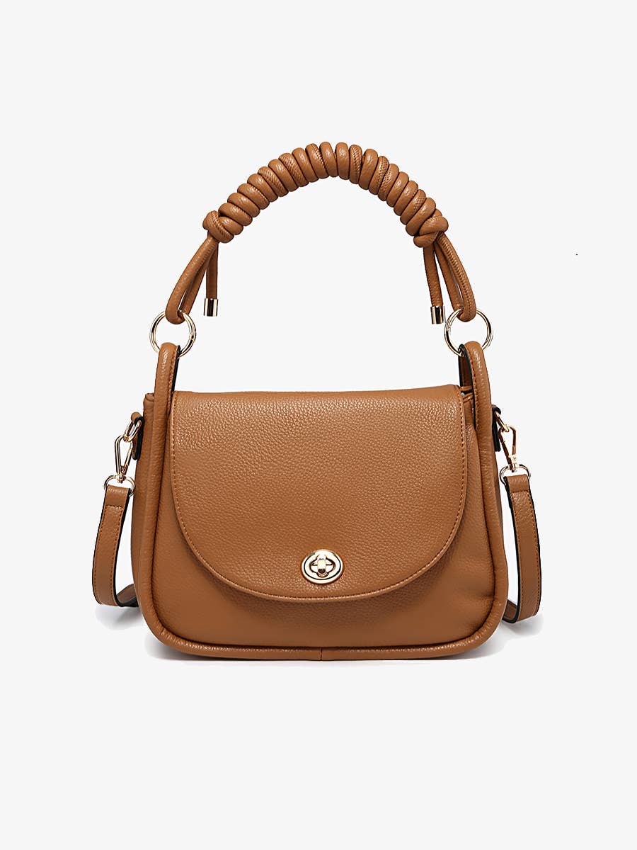 Effie Messenger Satchel Bag w/ Knotted Handle