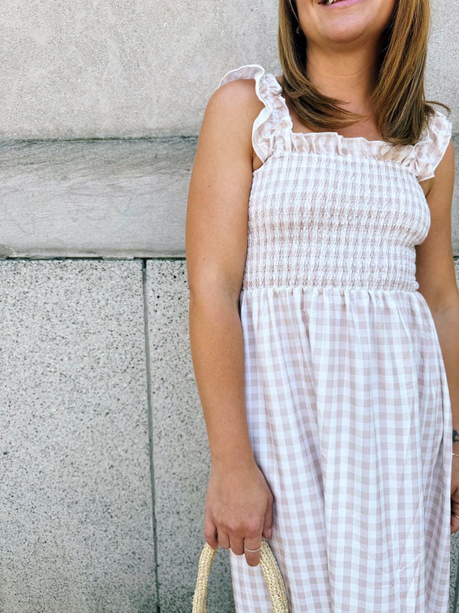 Checkered Strappy Dress