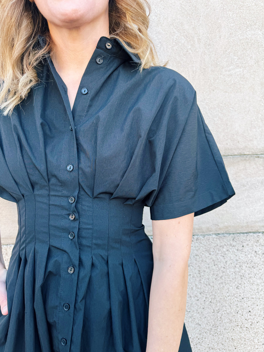 Pintuck Shirt Dress
