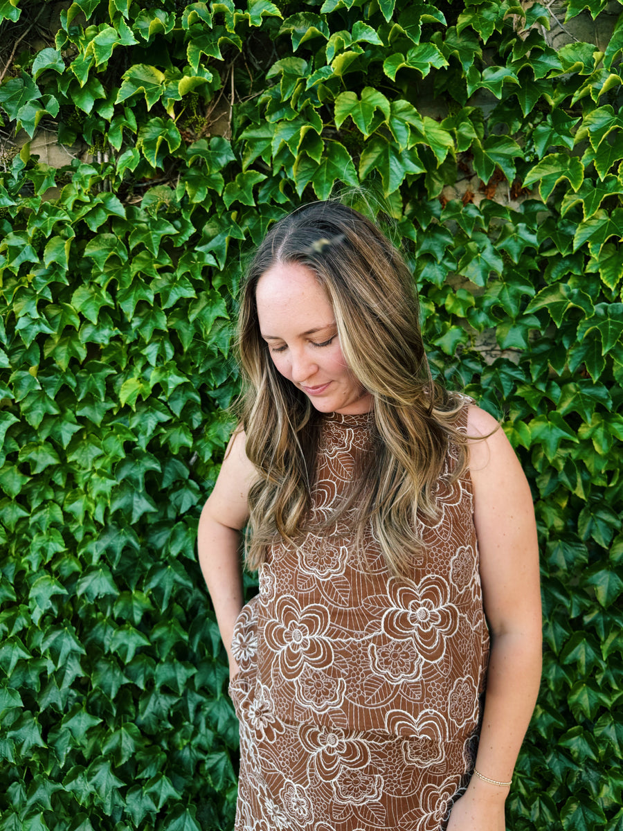 Embroidered Floral Tank