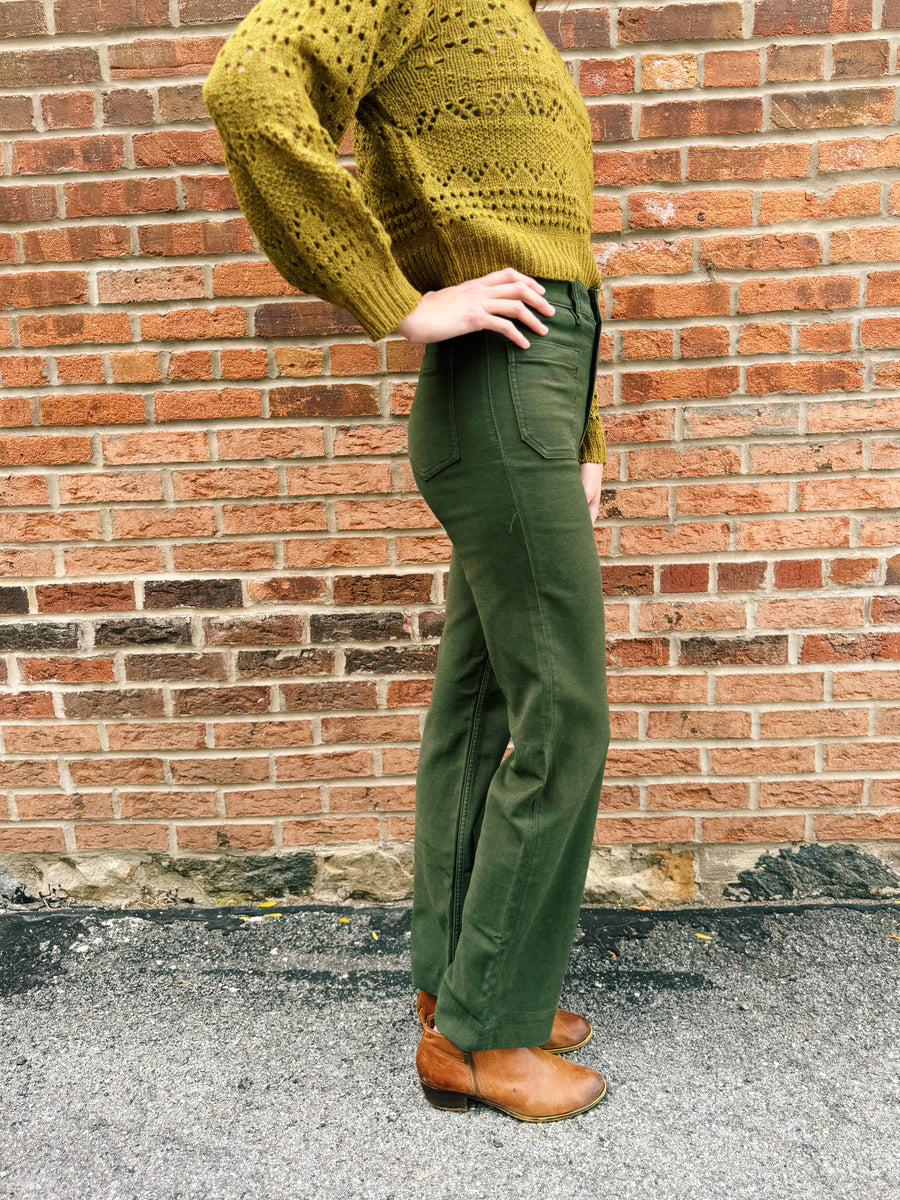 Stretch Terry Patch Pocket Pant: Forest Olive