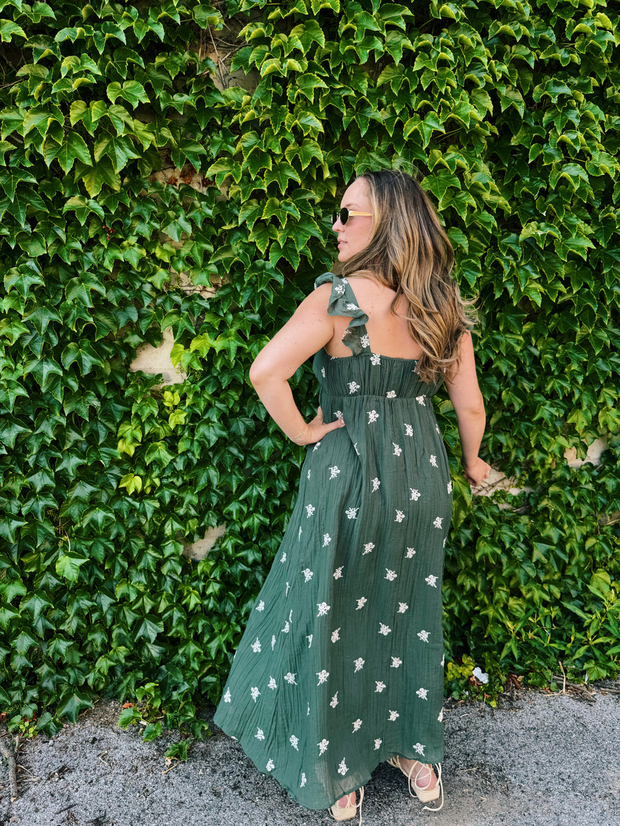Floral Embroidered Midi Dress