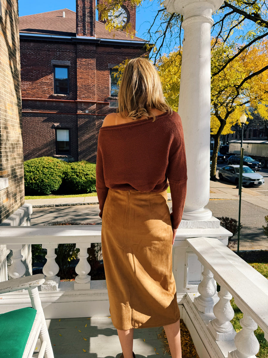 Blake Suede Midi Skirt