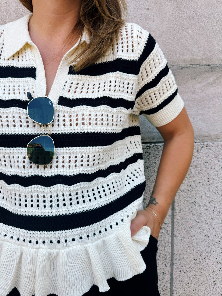 Krista Ruffle Hem Sweater