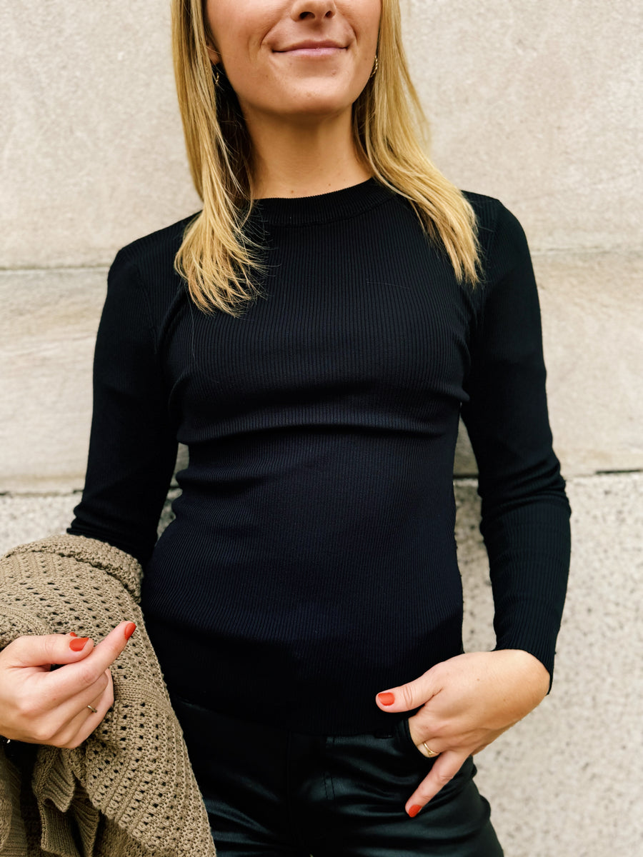 Ribbed Long Sleeve Basic Top