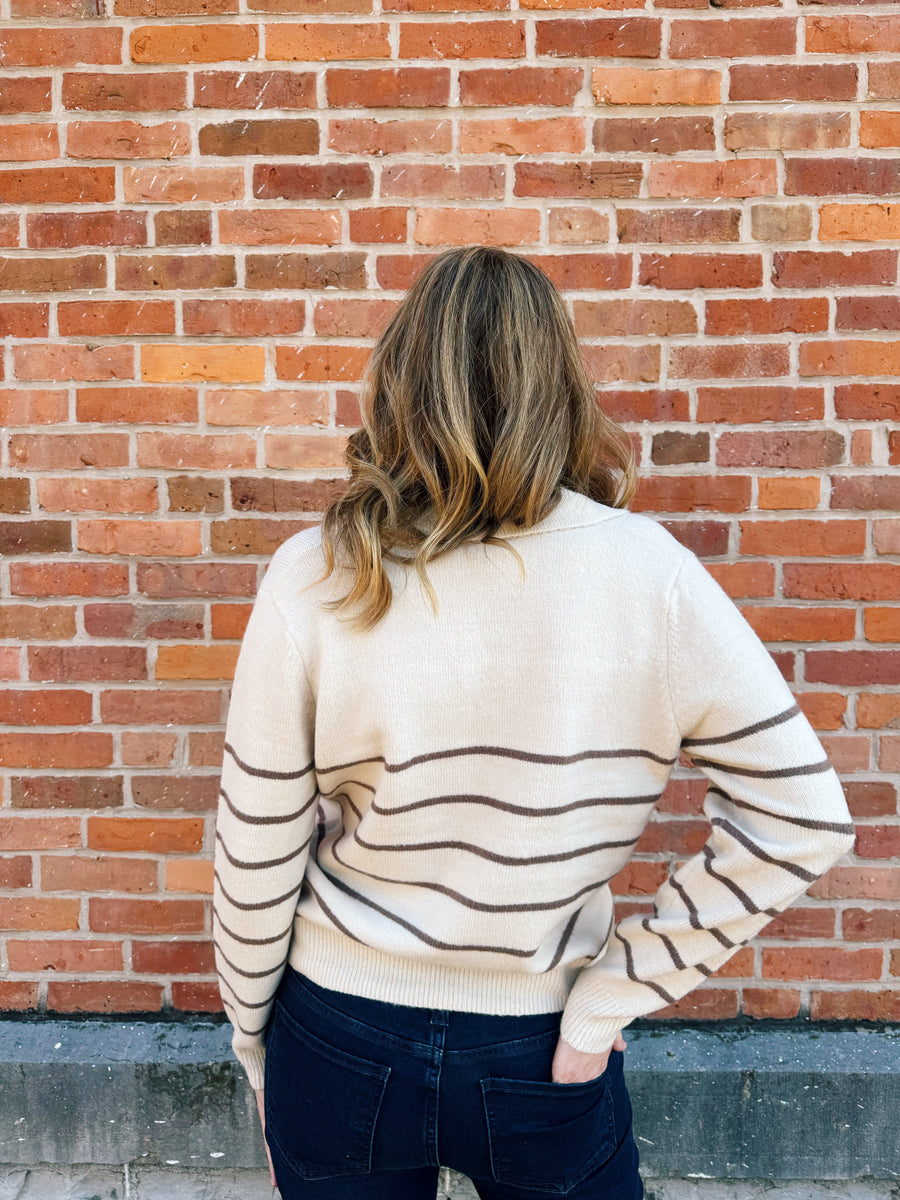 Penny Striped Polo Sweater