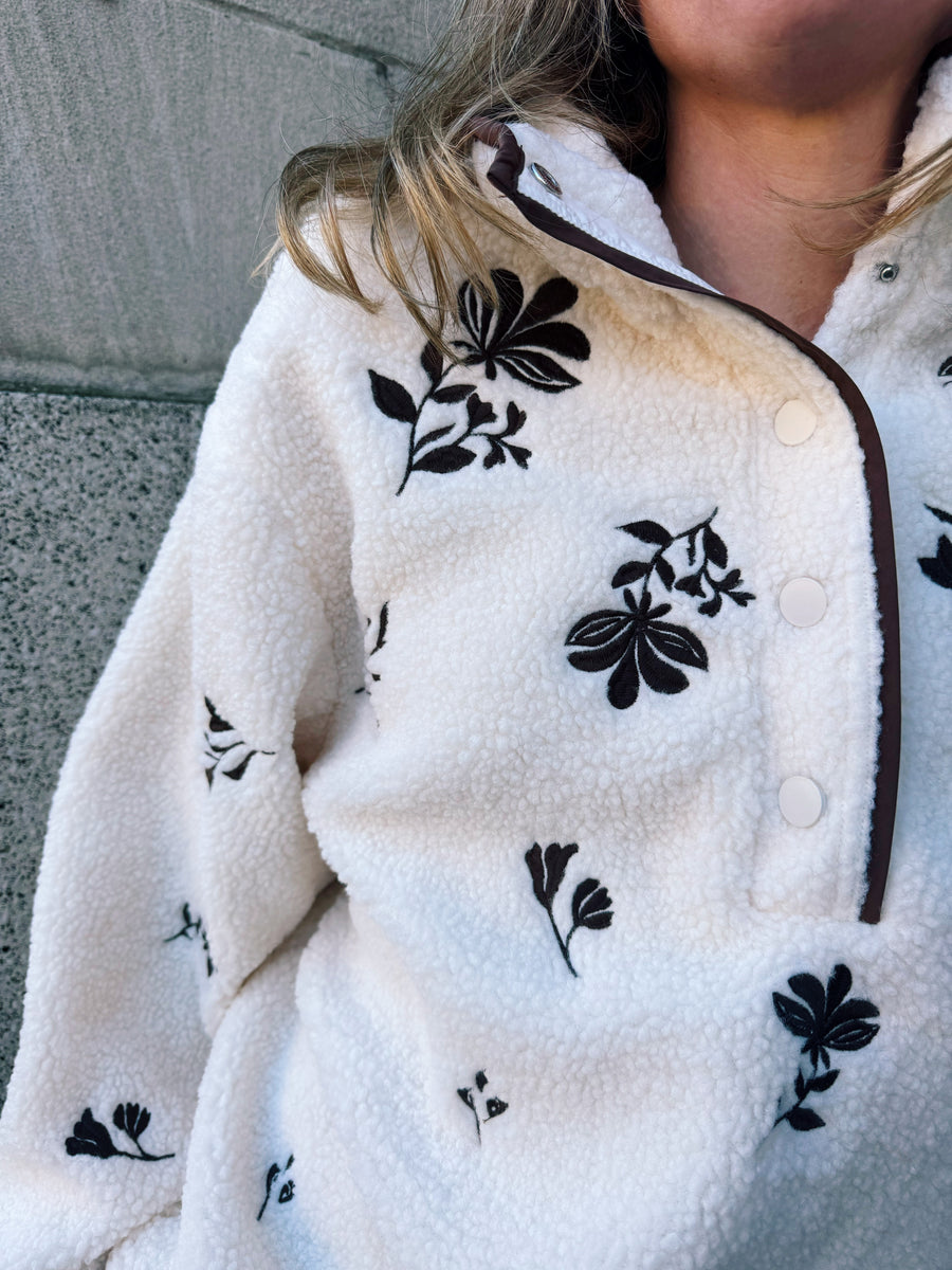 Floral Half-Snap Pullover