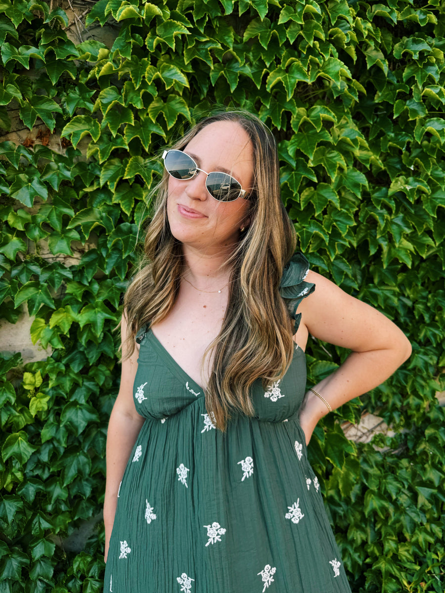 Floral Embroidered Midi Dress