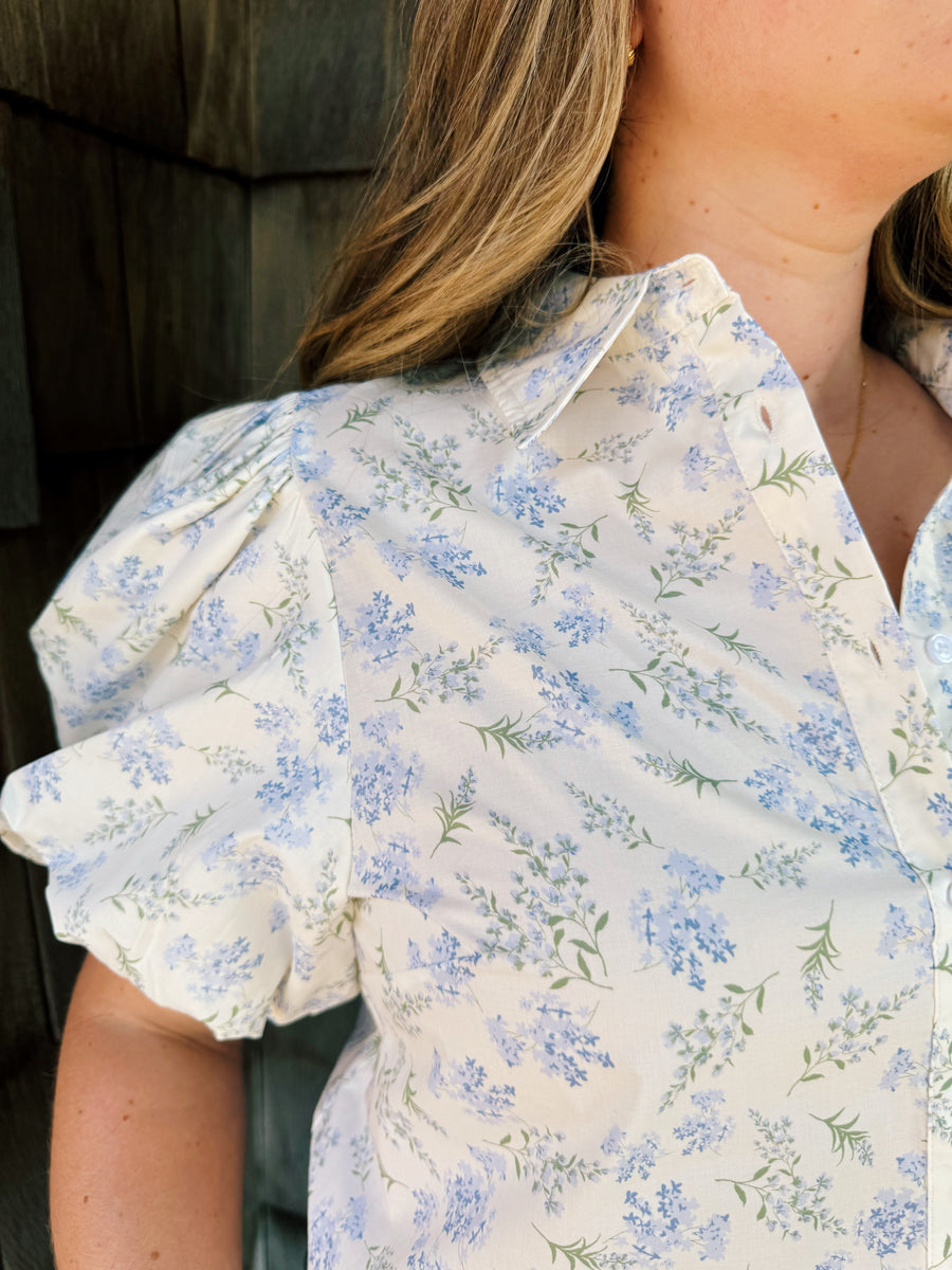 Floral Puff Top
