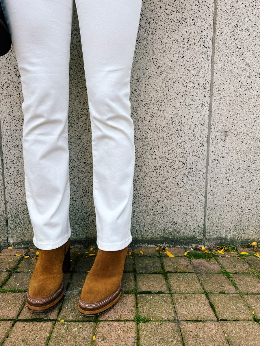 Kelsey High Rise Ankle: Cream