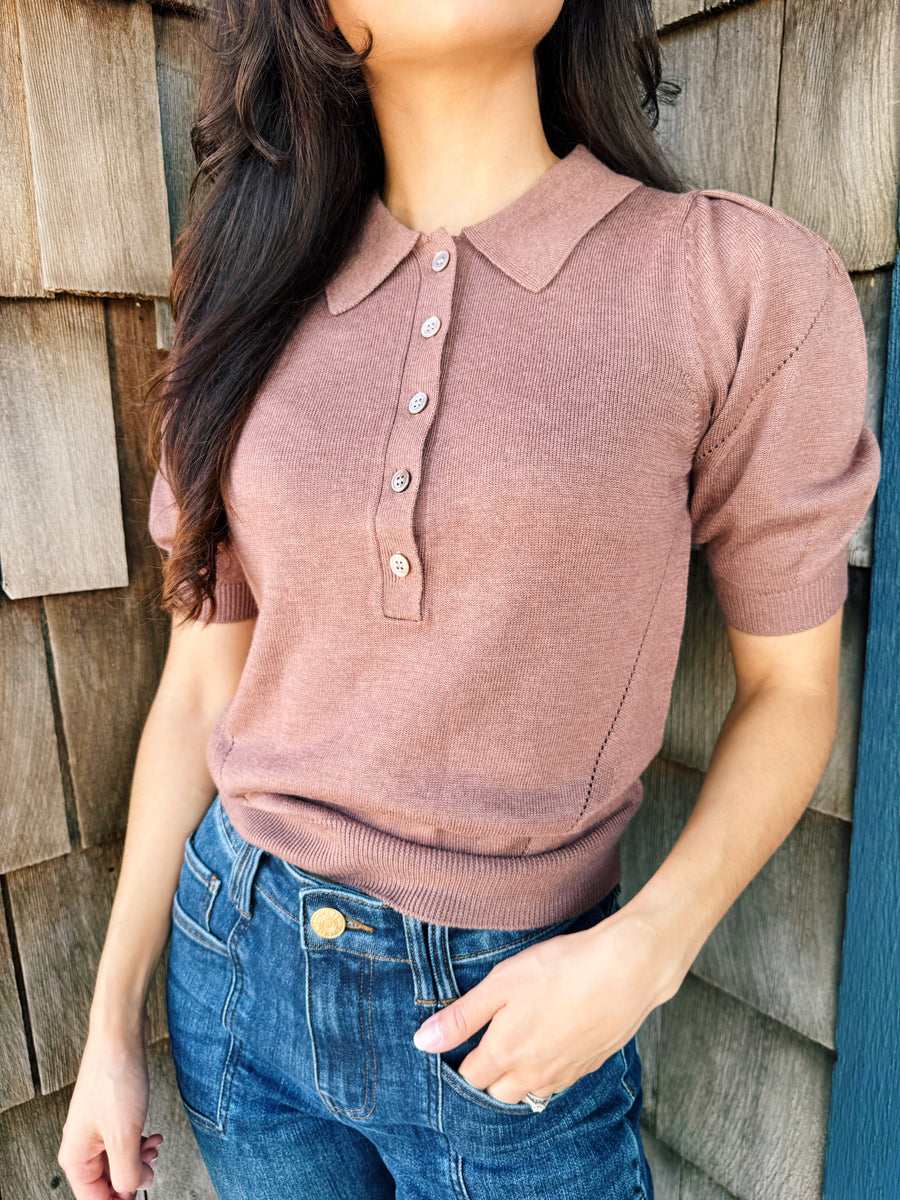 Knit Polo Top
