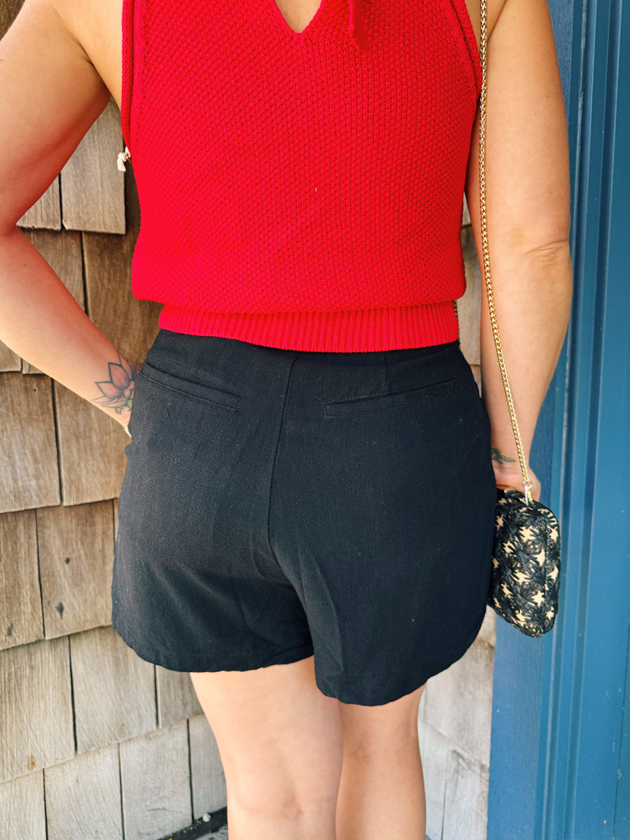 Pleated Bermuda Shorts