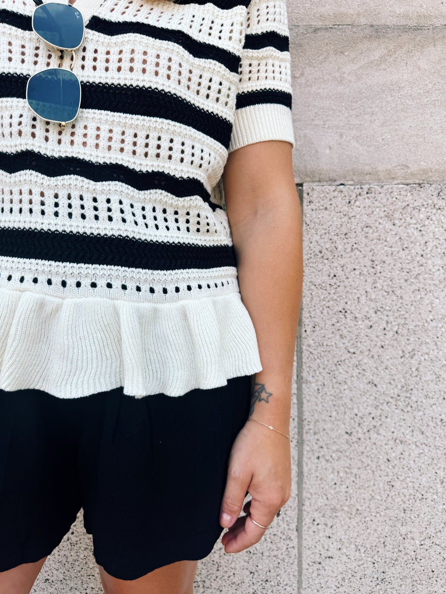 Krista Ruffle Hem Sweater