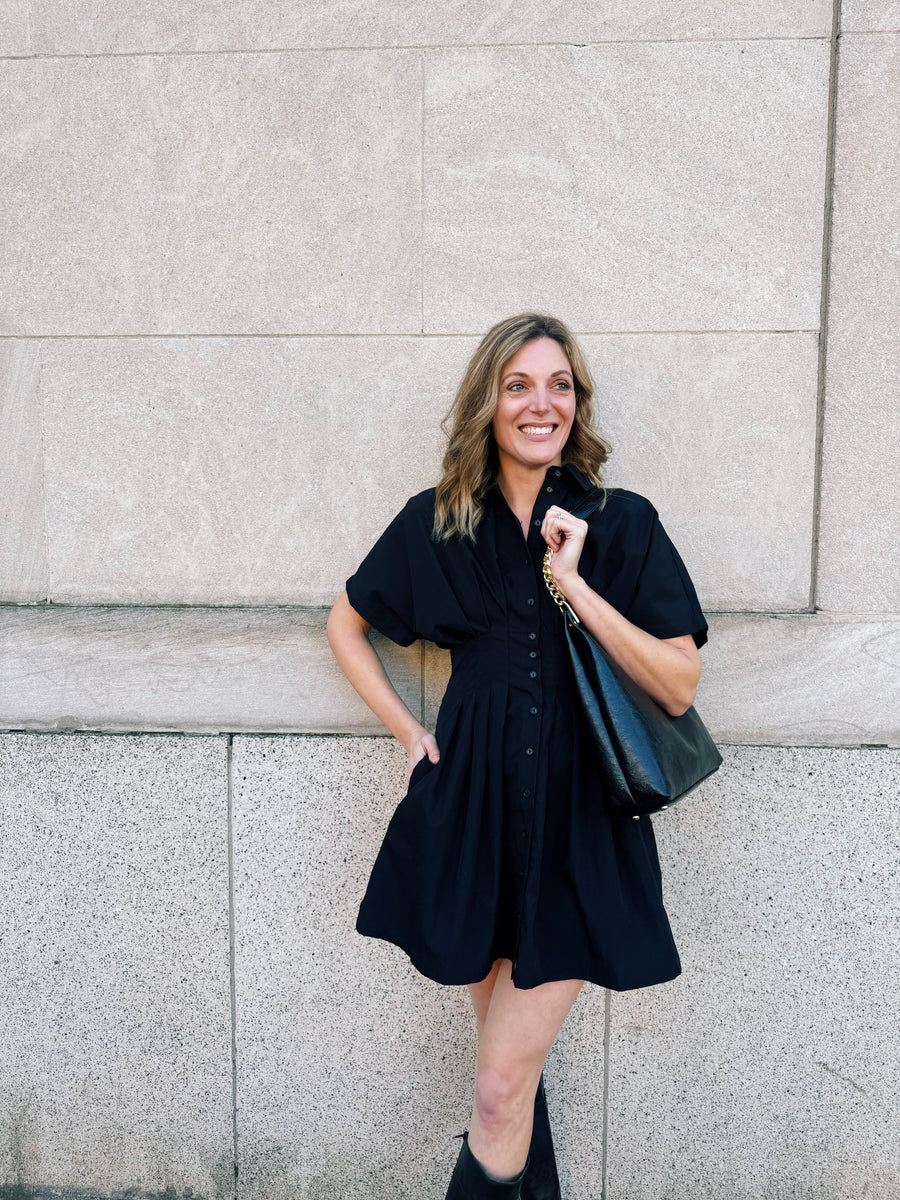 Pintuck Shirt Dress
