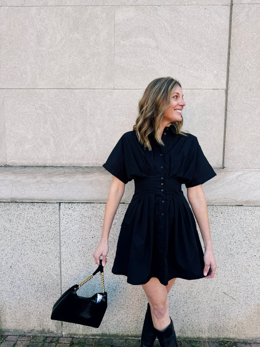 Pintuck Shirt Dress