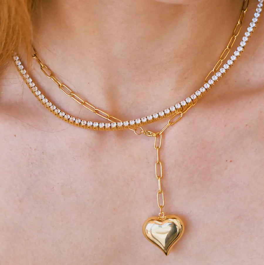 Bubble Heart Chain Necklace