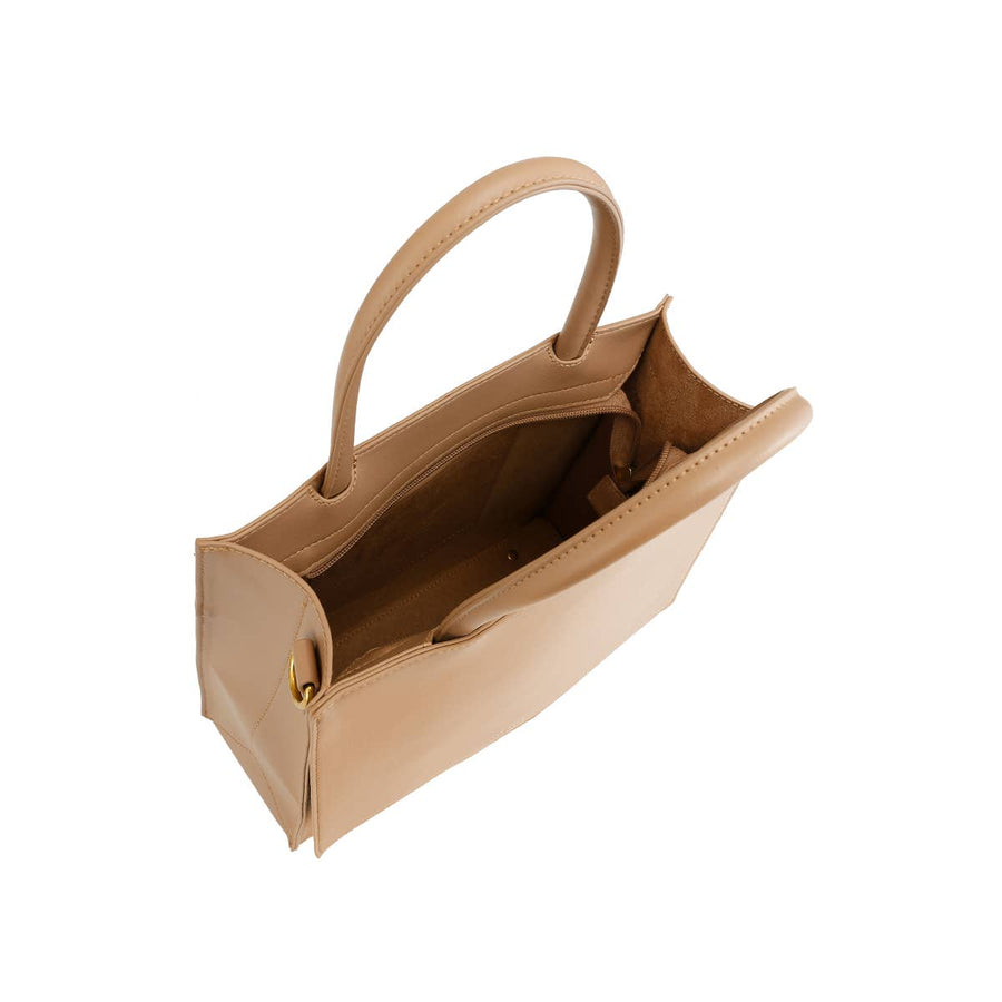 Caitlin Small Recycled Vegan Tote Bag: Sand