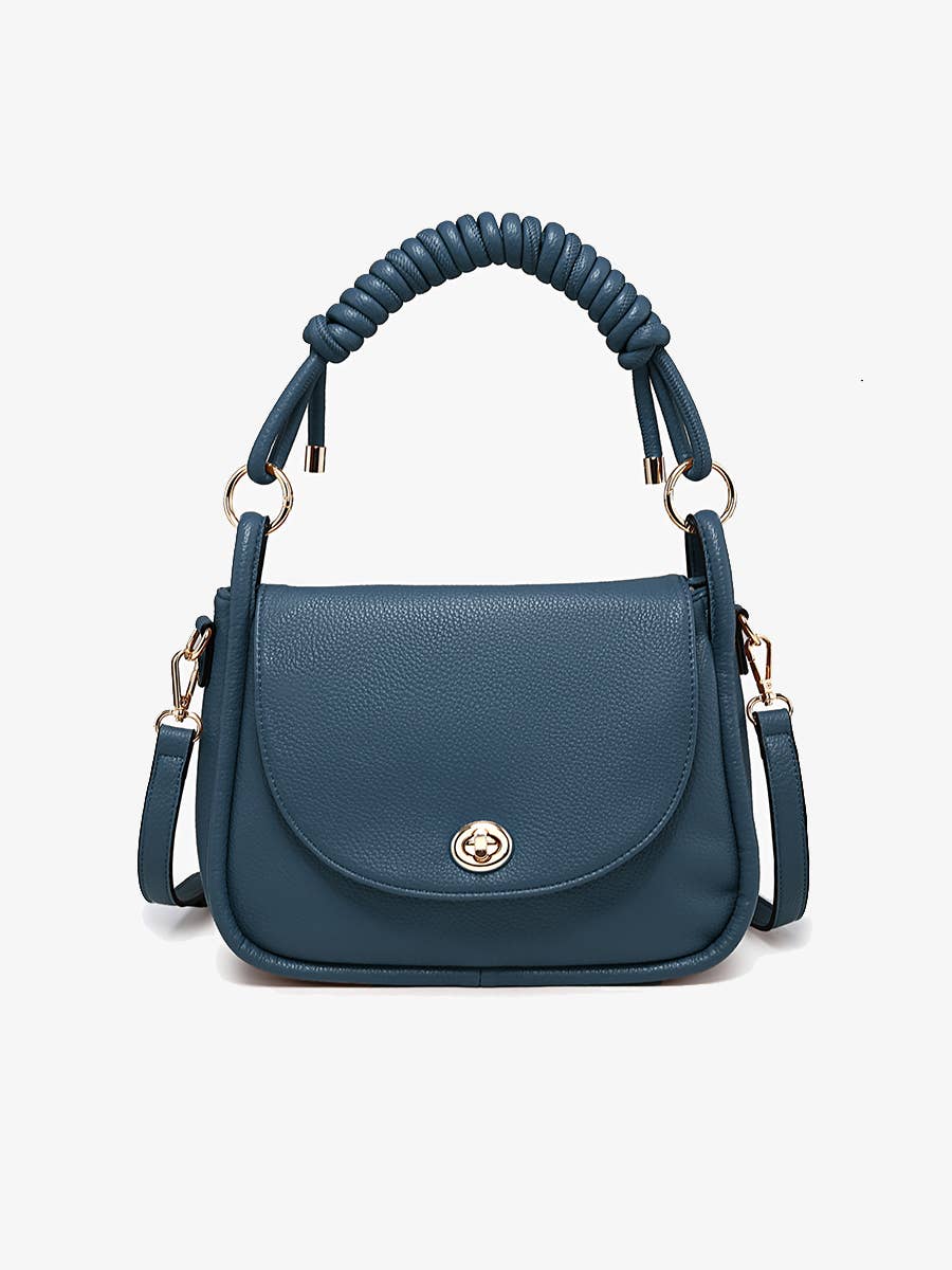 Effie Messenger Satchel Bag w/ Knotted Handle