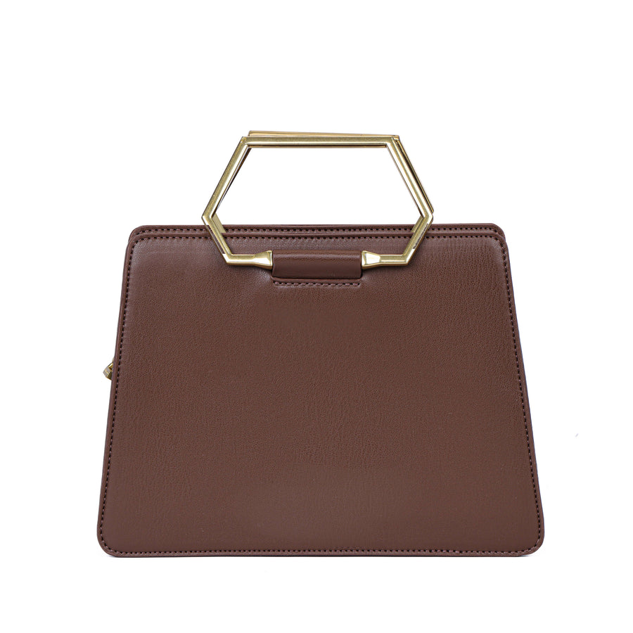 Geo Recycled Vegan Mini Tote: Espresso