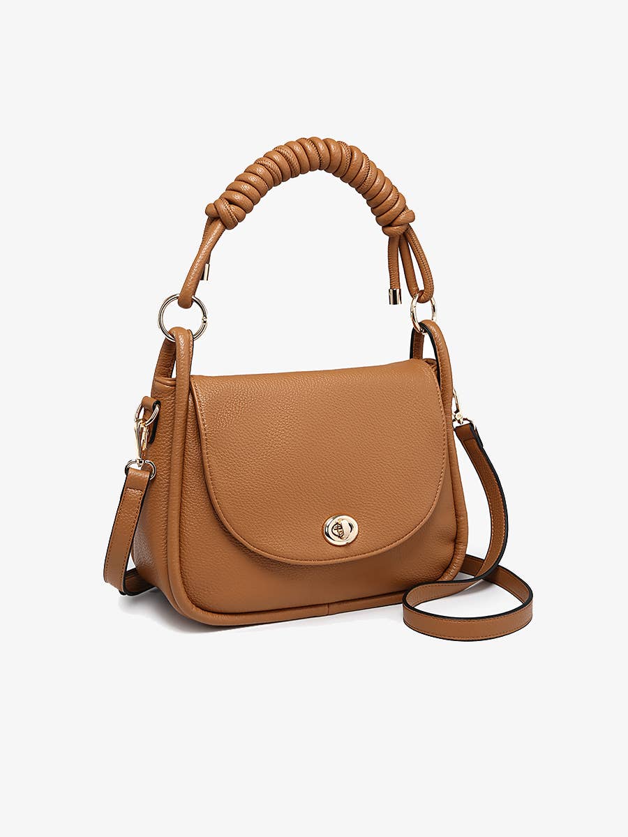 Effie Messenger Satchel Bag w/ Knotted Handle