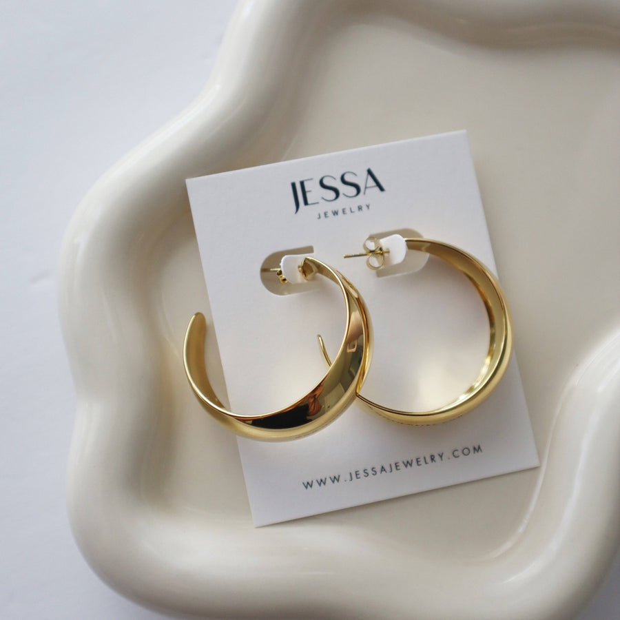 Gabi Hoops | Large Chunky Mirror Hoops