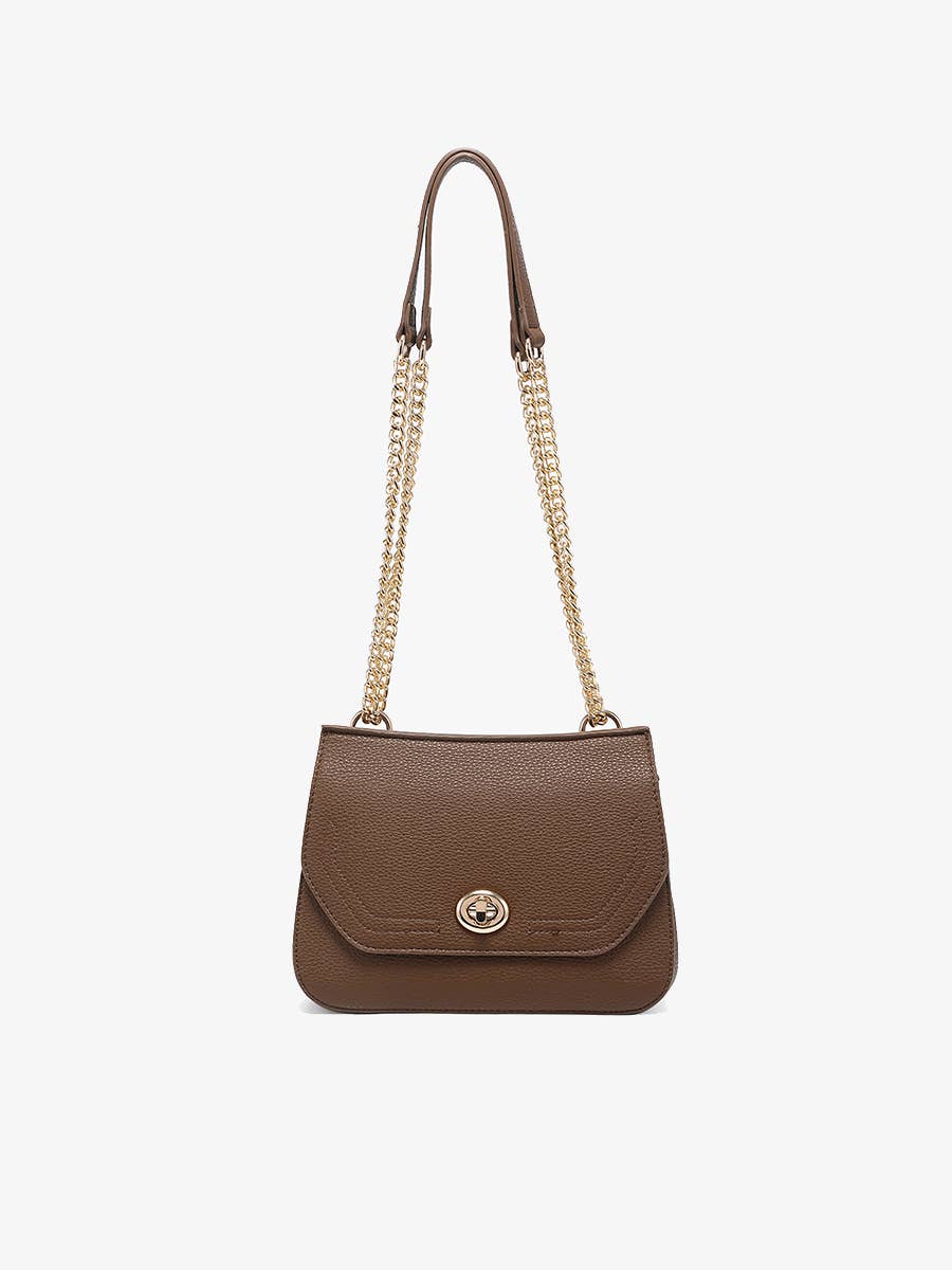 Lottie Twist Lock Crossbody Bag w/ Chain Strap