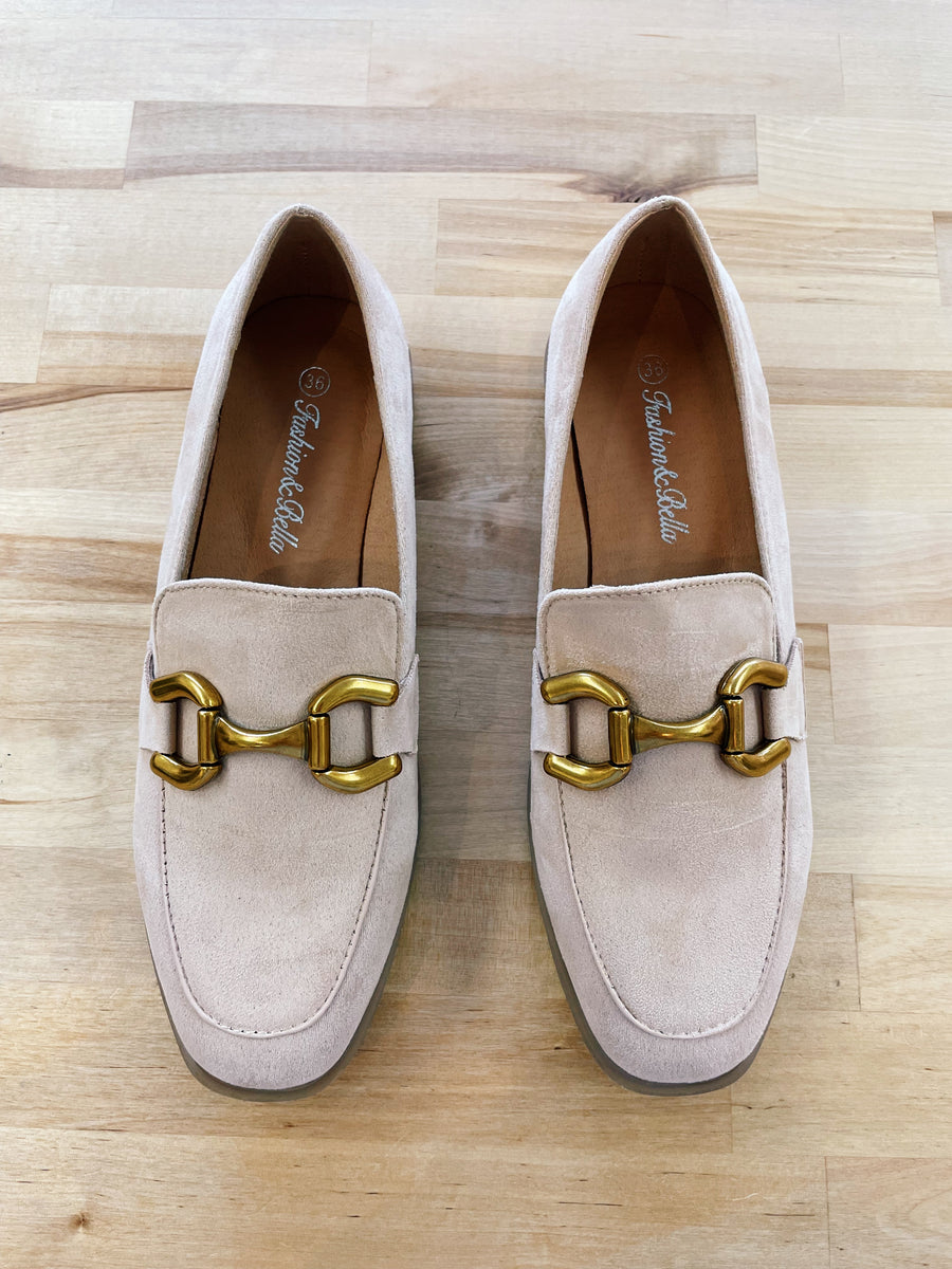 Suede Loafer with Buckle