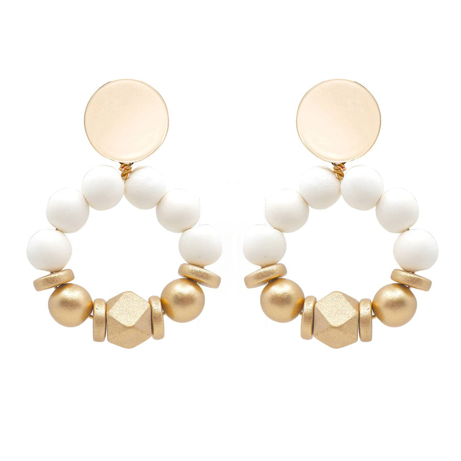 Gold + White Sasha Earrings