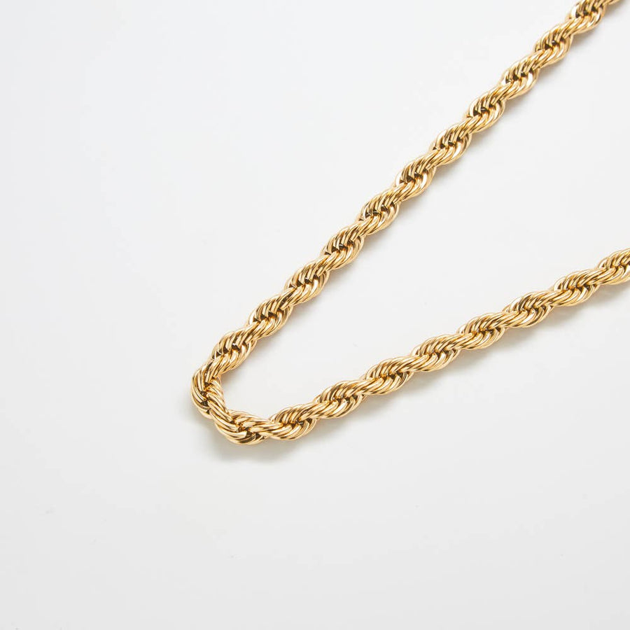 Gold Chunky Rope Chain Necklace